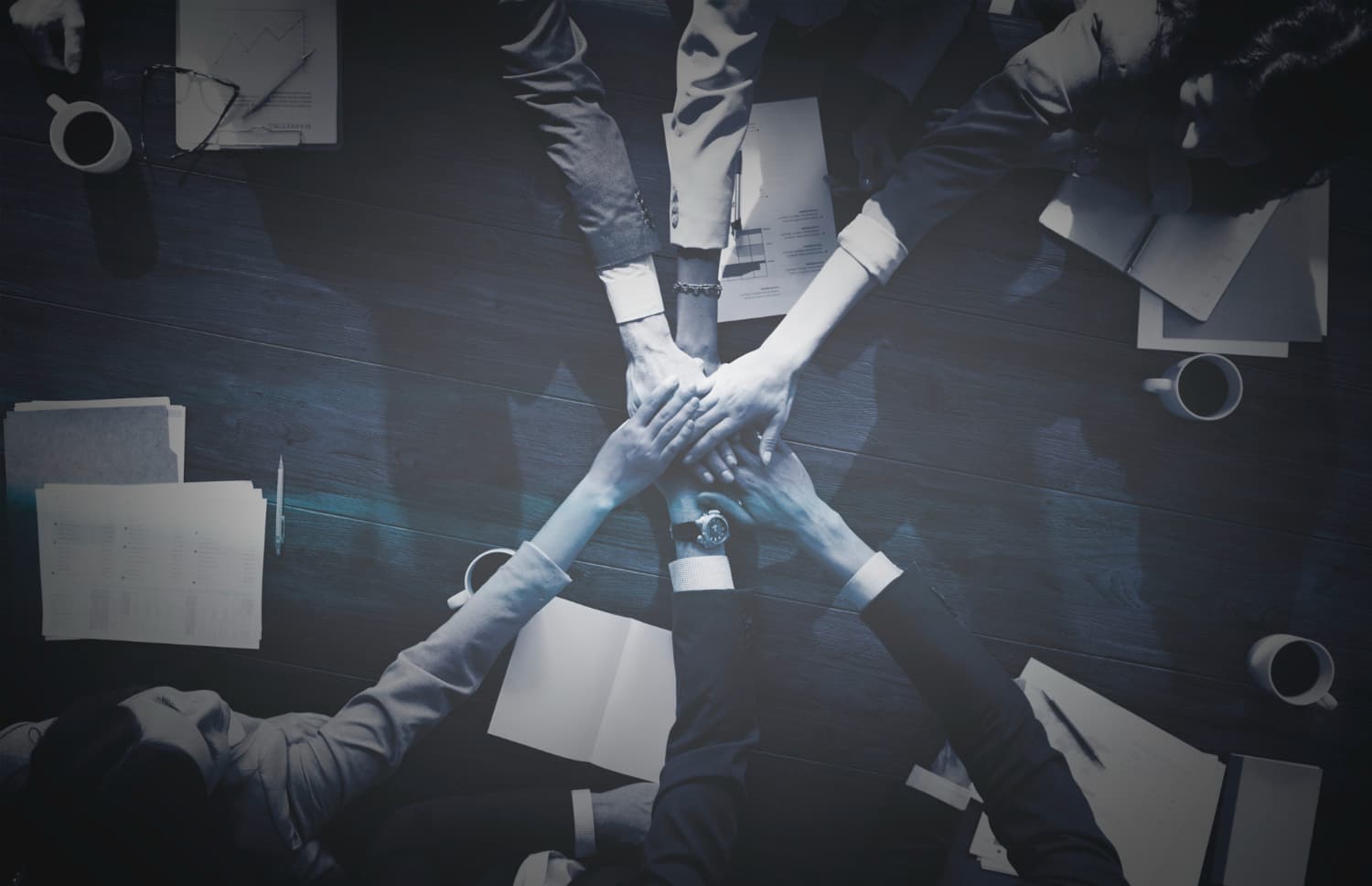 A group of diverse professionals in a meeting